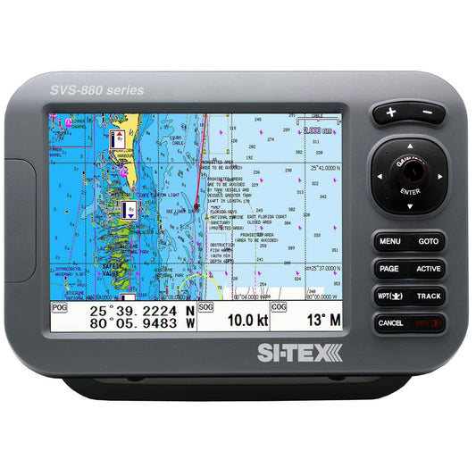 SI-TEX Standalone 8" Chartplotter System w/Color LCD, Internal  External GPS Antenna  C-MAP 4D Card [SVS-880CE+]