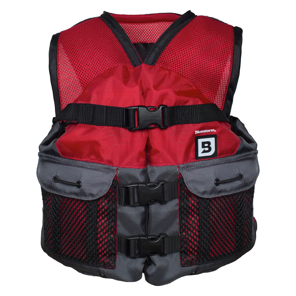 Bluestorm Sportsman Youth Mesh Fishing Life Jacket - Nitro Red [BS-105-RED-Y]