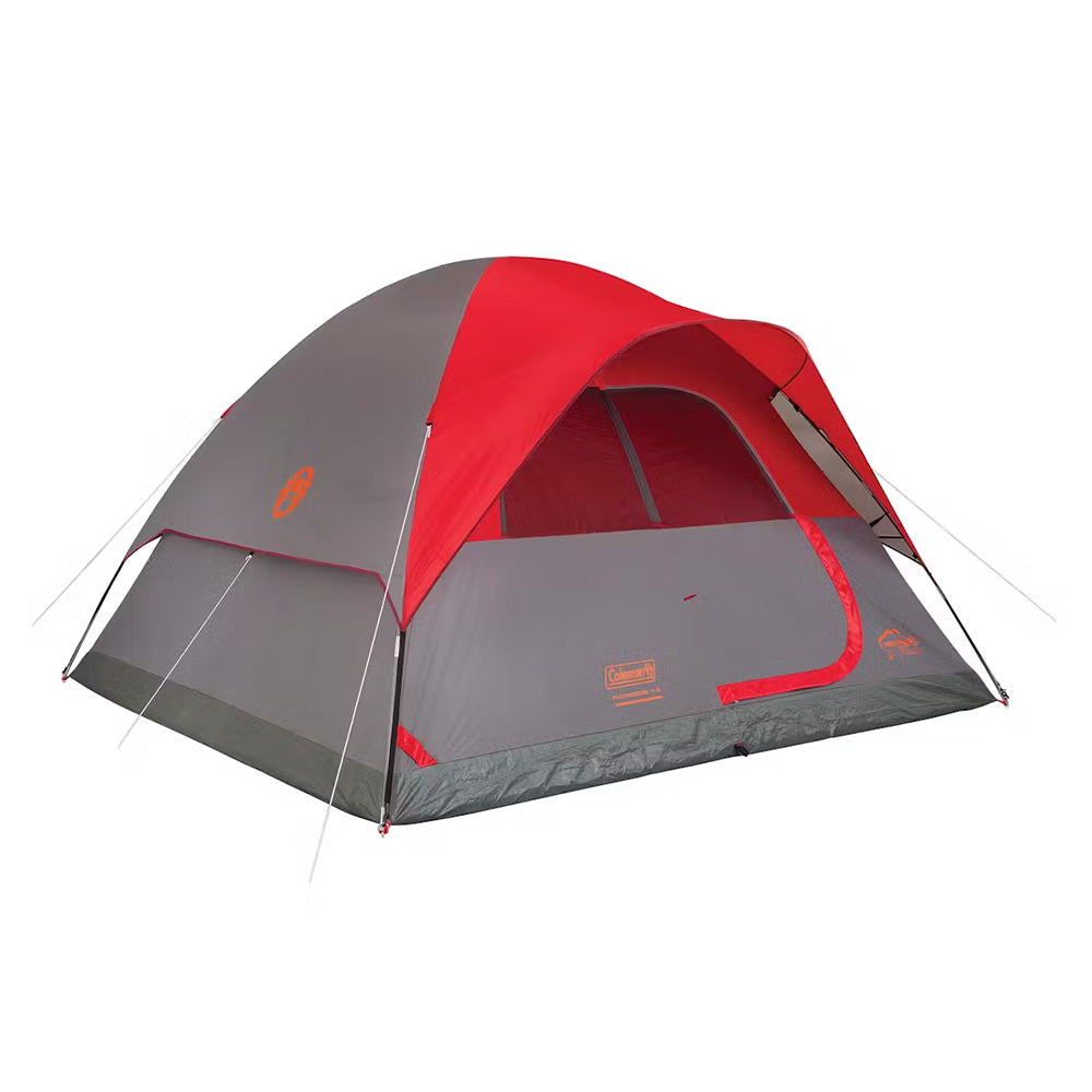 Coleman 6-Person Flatwoods II Lightweight Dome Camping Tent - Red [2207385]