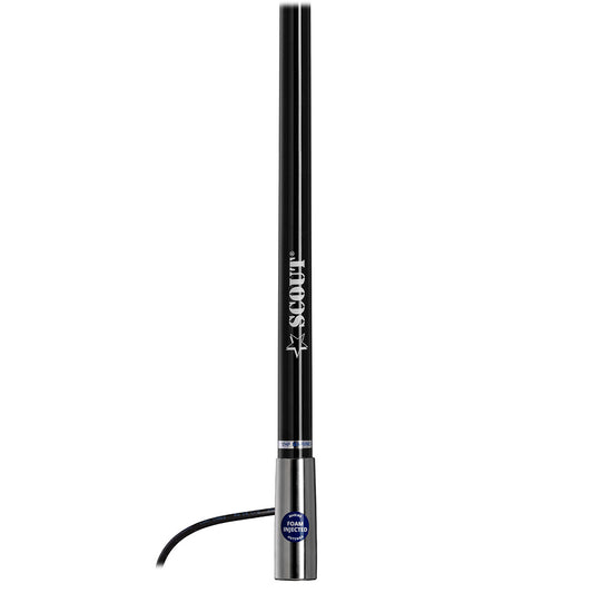 Scout Titan Series 4' Black VHF Antenna 3dB Stainless Steel Ferule w/5M RG-58 Includes PL-259 [PF AN NVHF00045T]