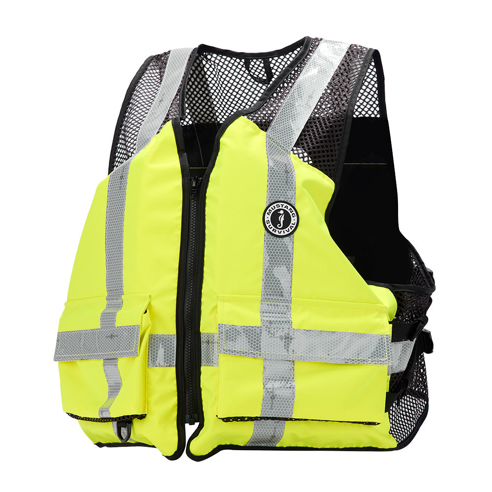 Mustang Industrial Mesh Vest - Hi-Vis Fluorescent Yellow Green - Large/XL [MV1254T3-239-L/XL-279]