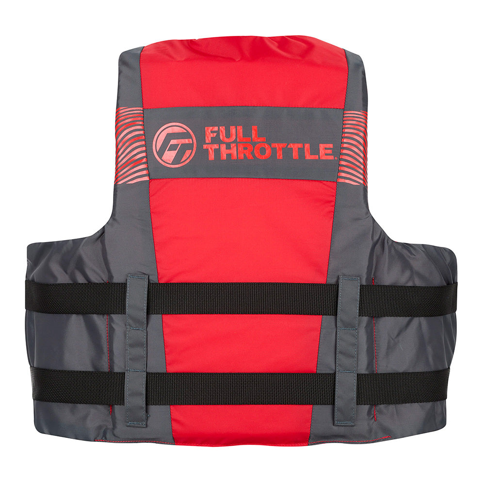 Full Throttle Adult Nylon Life Jacket - 2X/4X - Black/Red [112200-100-080-26]