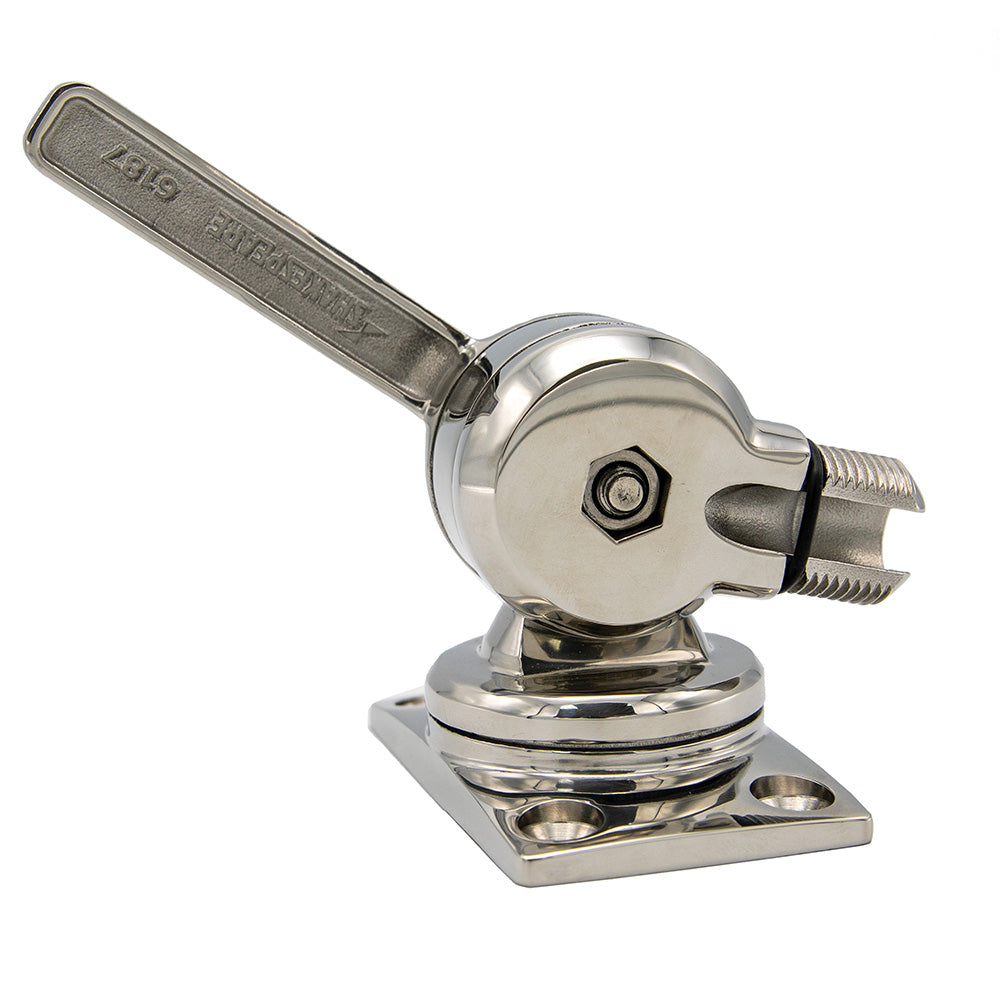 Shakespeare 6187 Sleek  Compact Stainless Steel Rotatable 4-Way Ratchet Mount [6187]