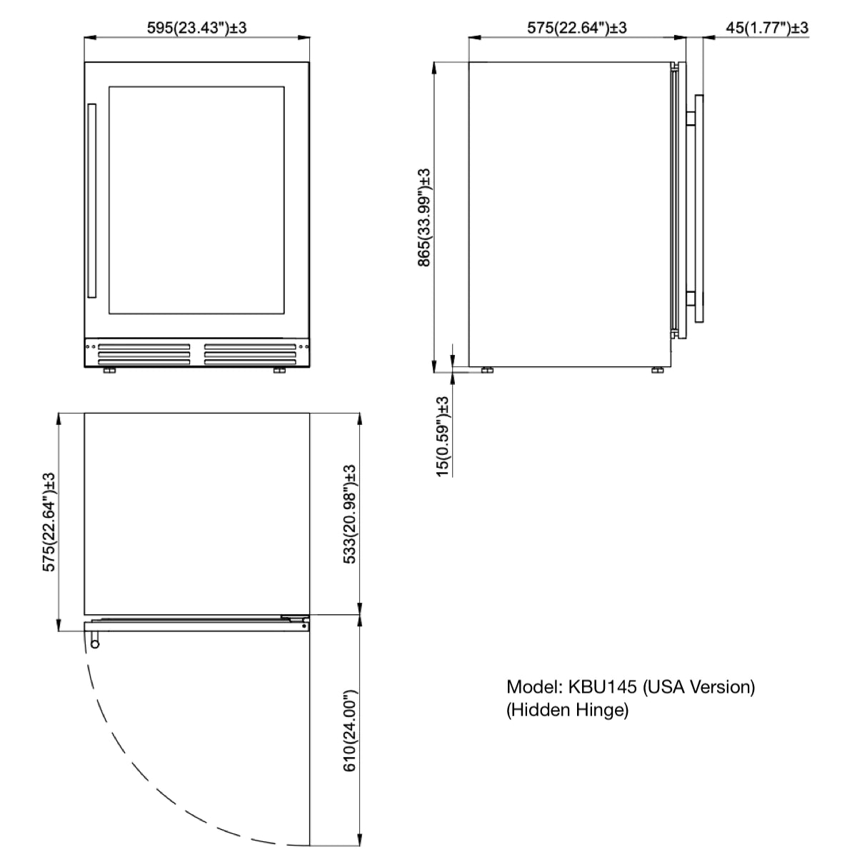 24 Inch Under Counter LOW-E Glass Door Dual Zone Wine Cooler