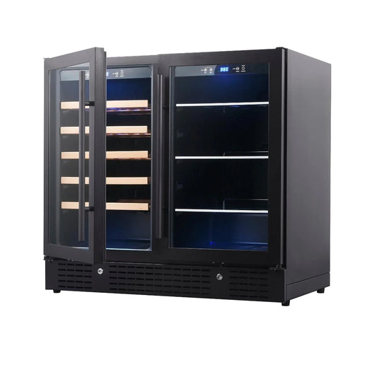 36 Inch Beer and Wine Cooler Combination with Low-E Glass Door