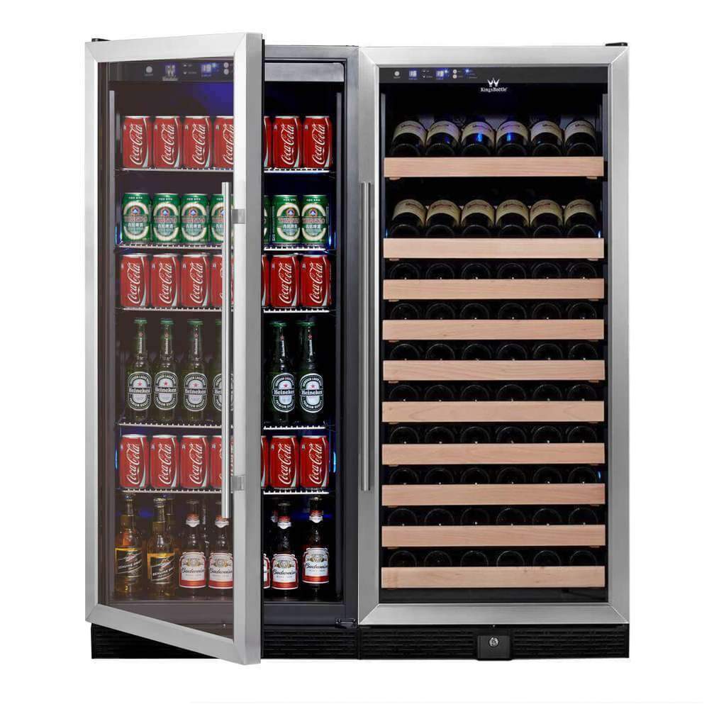 56 Inch Upright Wine And Beverage Refrigerator Combo With Glass Door